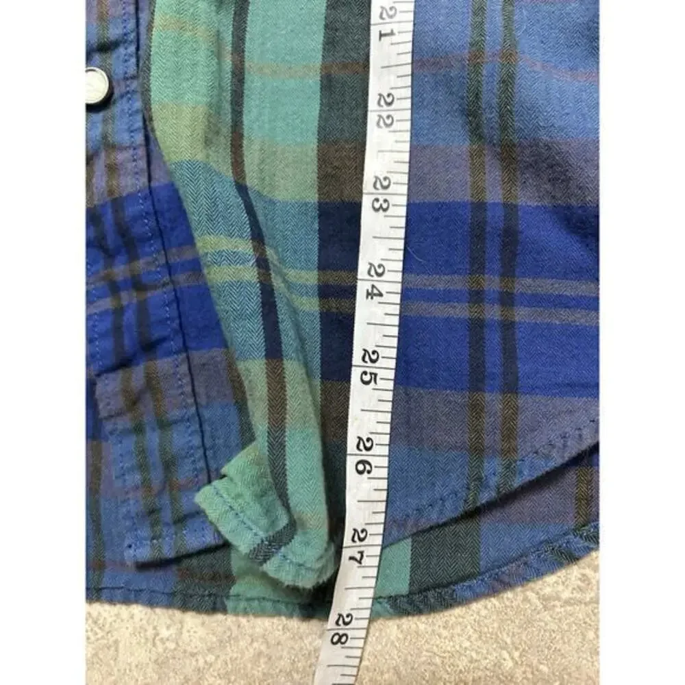 Levi's Mens Western Plaid Long Sleeve‎ Shirt Small Slim Snap Buttons